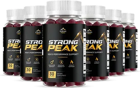 Six bottles of Strong Peak daily male stamina gummies